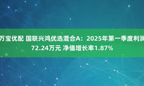 万宝优配 国联兴鸿优选混合A：2025年第一季度利润72.24万元 净值增长率1.87%